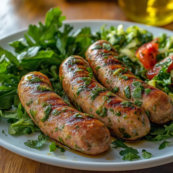 Chicken and herb sausages, perfect for UK health-conscious eaters