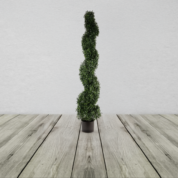 120cm UV Resistant Boxwood Tree Spiral Topiary - 1058 leaves