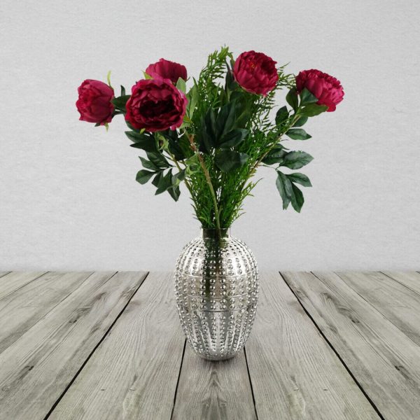 80cm Bubble Vase Artificial Peony Flowers