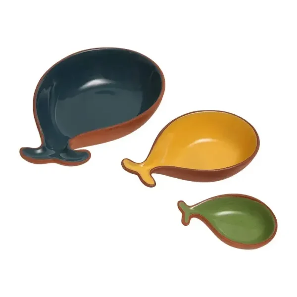Sintra Glazed Terracotta Fish Tapas Dishes – Set of 3