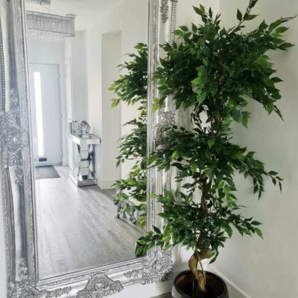 Artificial Twisted Trunk Triple Ball Topiary Fruticosa Ficus Tree