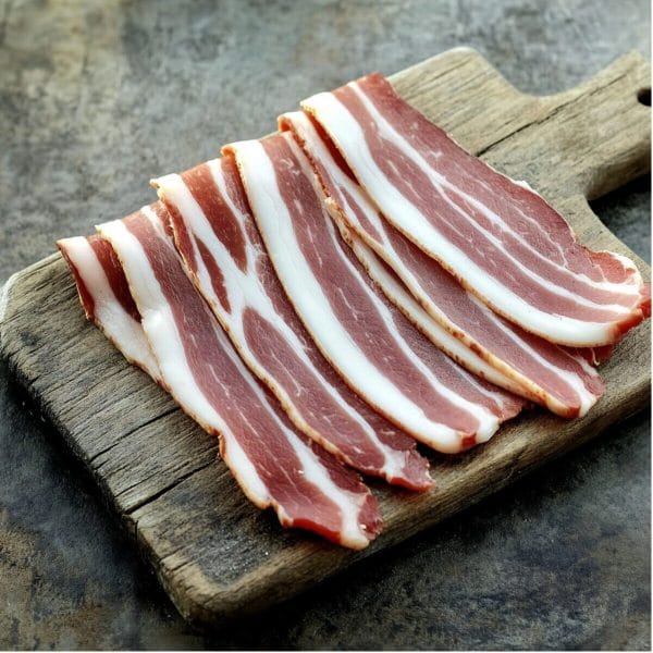 Bacon – rind on unsmoked streaky 250g